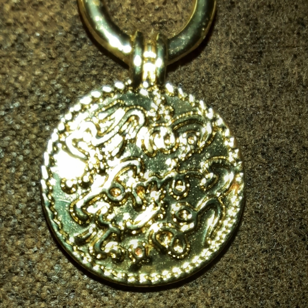 Buddha multi charm pendant gemstone bead goldtone necklace tassel Tribal - Picture 15 of 16